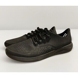 Crocs Mens Size 12 Black LiteRide Pacer Walking Athletic Sneakers Comfort 204967